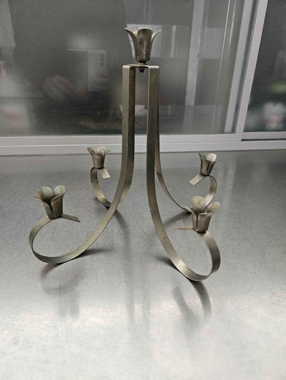 Vintage MCM Art Nouveau candle holder candelabra Holds 5 smaller taper candles
